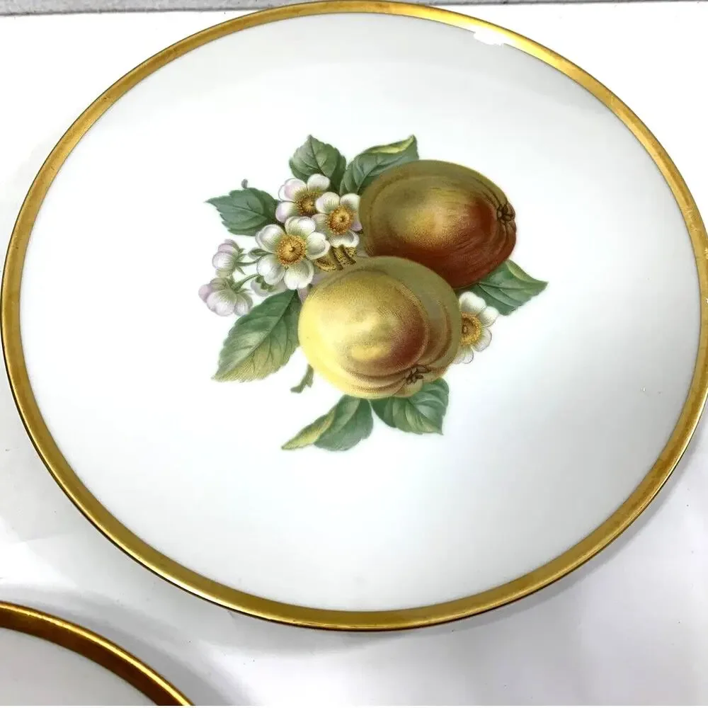3 Vintage Hutschenreuther Selb Fruit Salad Plates Bavaria‎ Germany Pasco Peaches